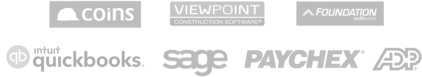 Dexter + Chaney, Viewpoint Construction Software, Foundation. intuit quickbooks, sage, PAYCHEX, ADP